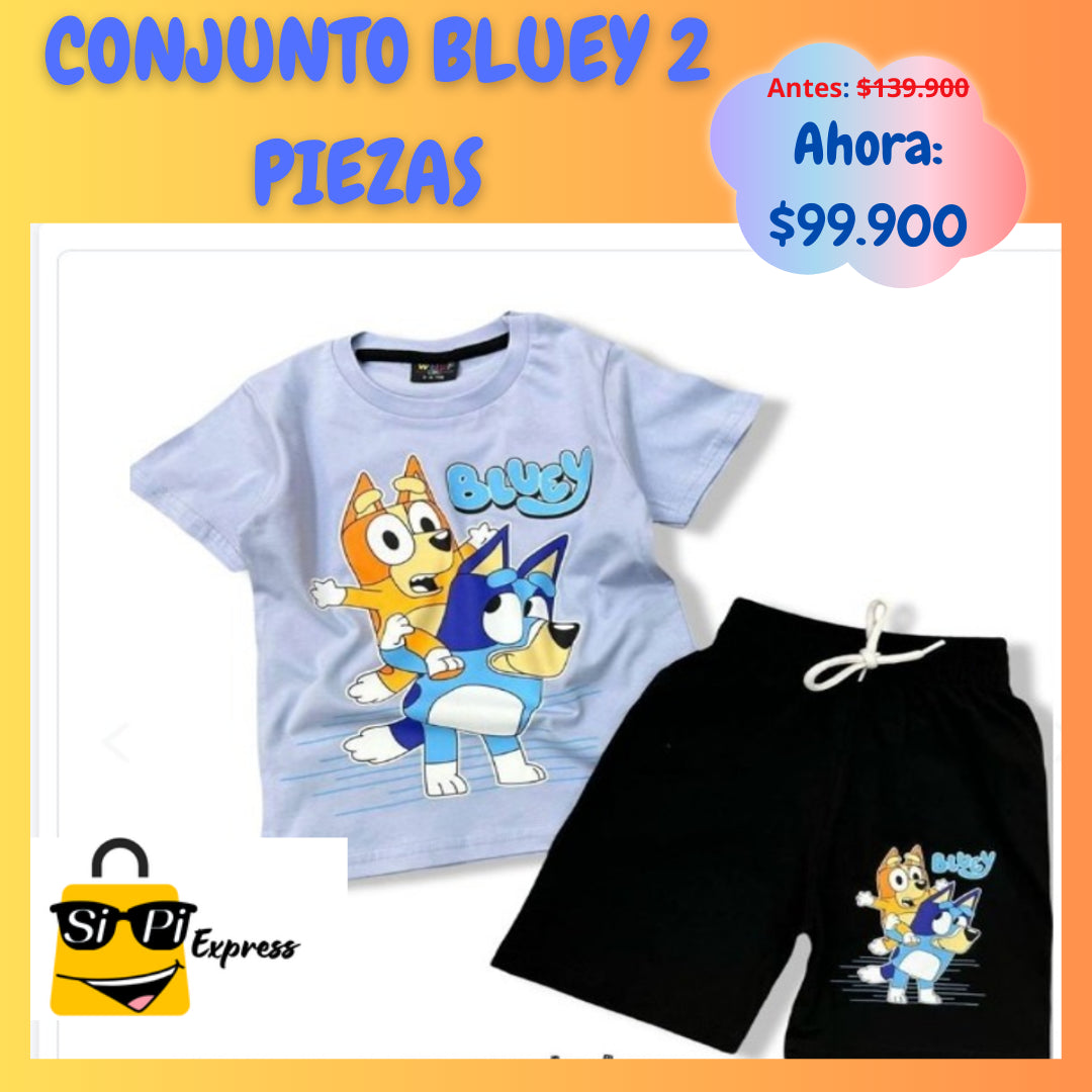 CONJUNTO 2 PIEZAS PANTALONETA Y CAMISETA DE BLUEY